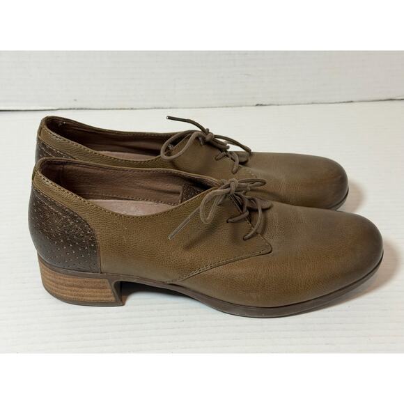 Women's Dansko Louise Brown Bronze Leather Oxford Derby Shoes Size 40 - Picture 6 of 9